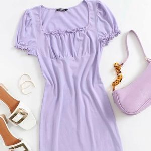 Lilac solid dress